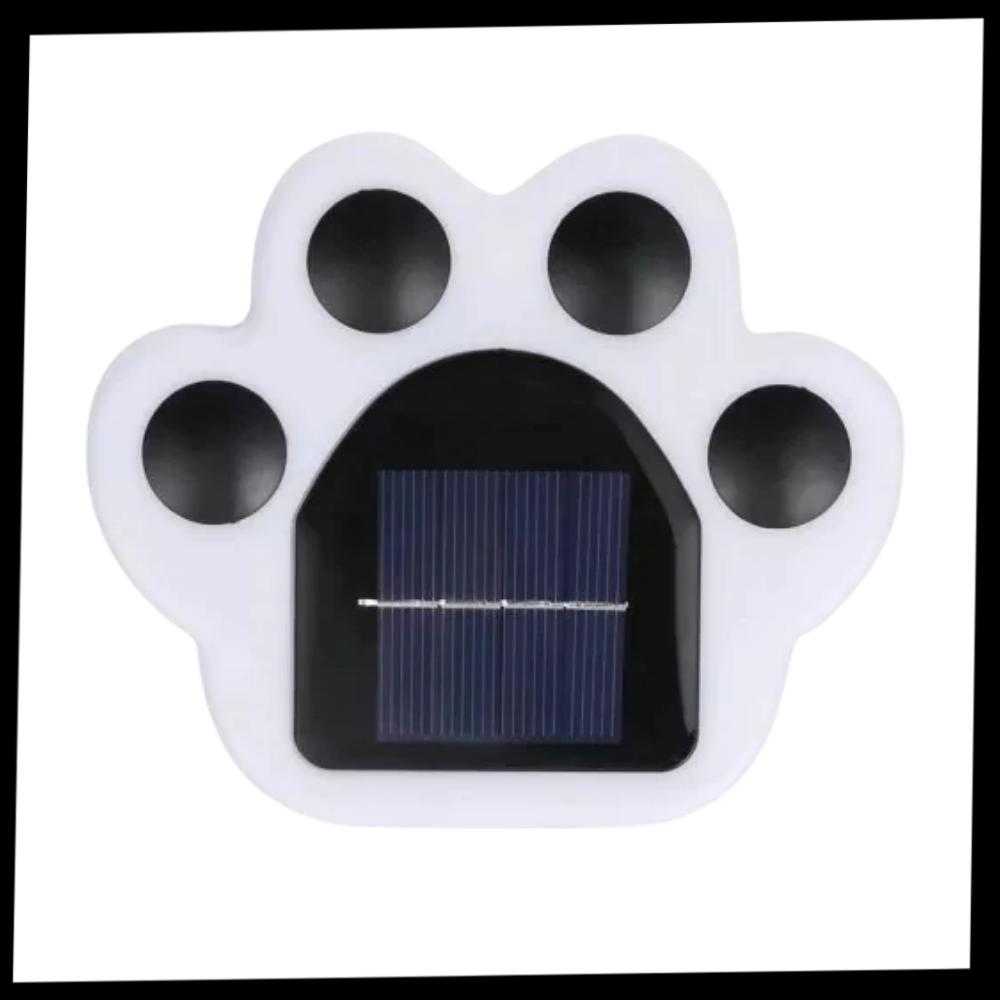 Lumière de chemin en forme d'empreinte de patte à énergie solaire