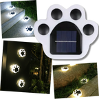 Lumière de chemin en forme d'empreinte de patte à énergie solaire