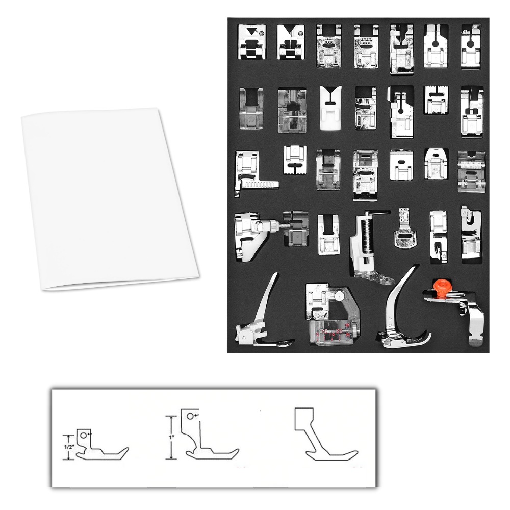 Lot de 32/42 pieds-de-biche pour machine à coudre