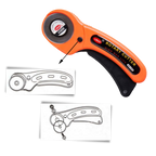 Coupeur rotatif pour tissus avec cinq lames de 45 mm