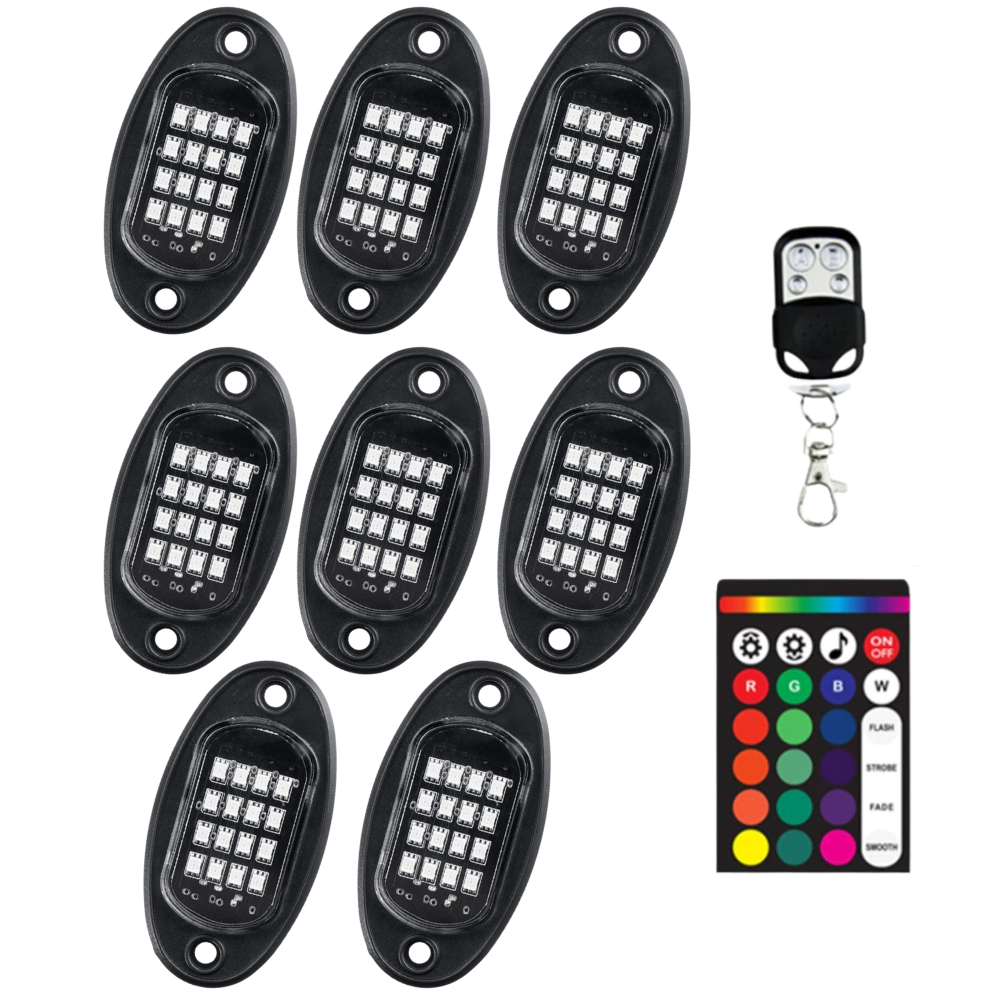 Ensemble de 8 lumières RVB pour véhicules