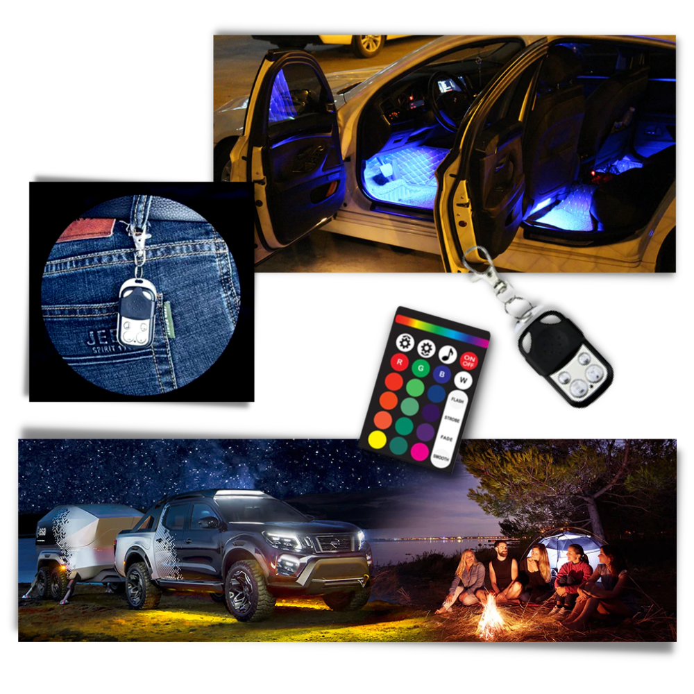 Ensemble de 8 lumières RVB pour véhicules
