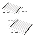 Egouttoir enroulable en acier inoxydable pour vaisselle et aliments