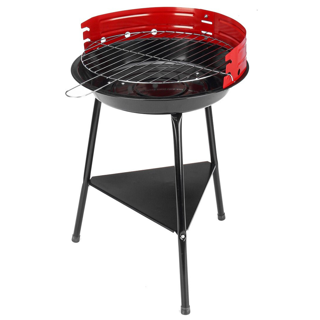 Barbecue Portatif Rond Au Charbon De Bois