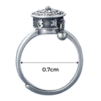 Bague pour femme avec mantra bouddhiste rotatif