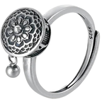 Bague pour femme avec mantra bouddhiste rotatif