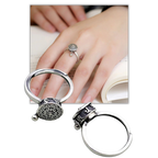 Bague pour femme avec mantra bouddhiste rotatif