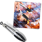 Pince de barbecue en acier inoxydable avec poignée en silicone