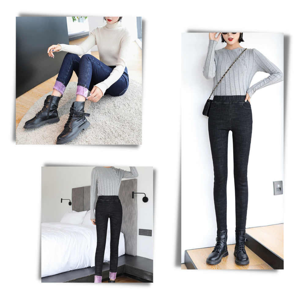 Jegging en laine polaire thermique pour femmes