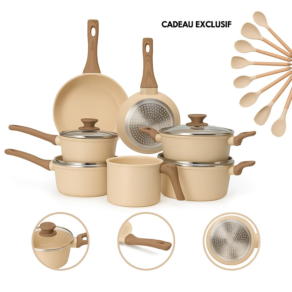 🔥 OFFRE SPÉCIALE : 9 Casseroles + 13 Ustensiles Offerts – Choisissez Votre Couleur Préférée !
