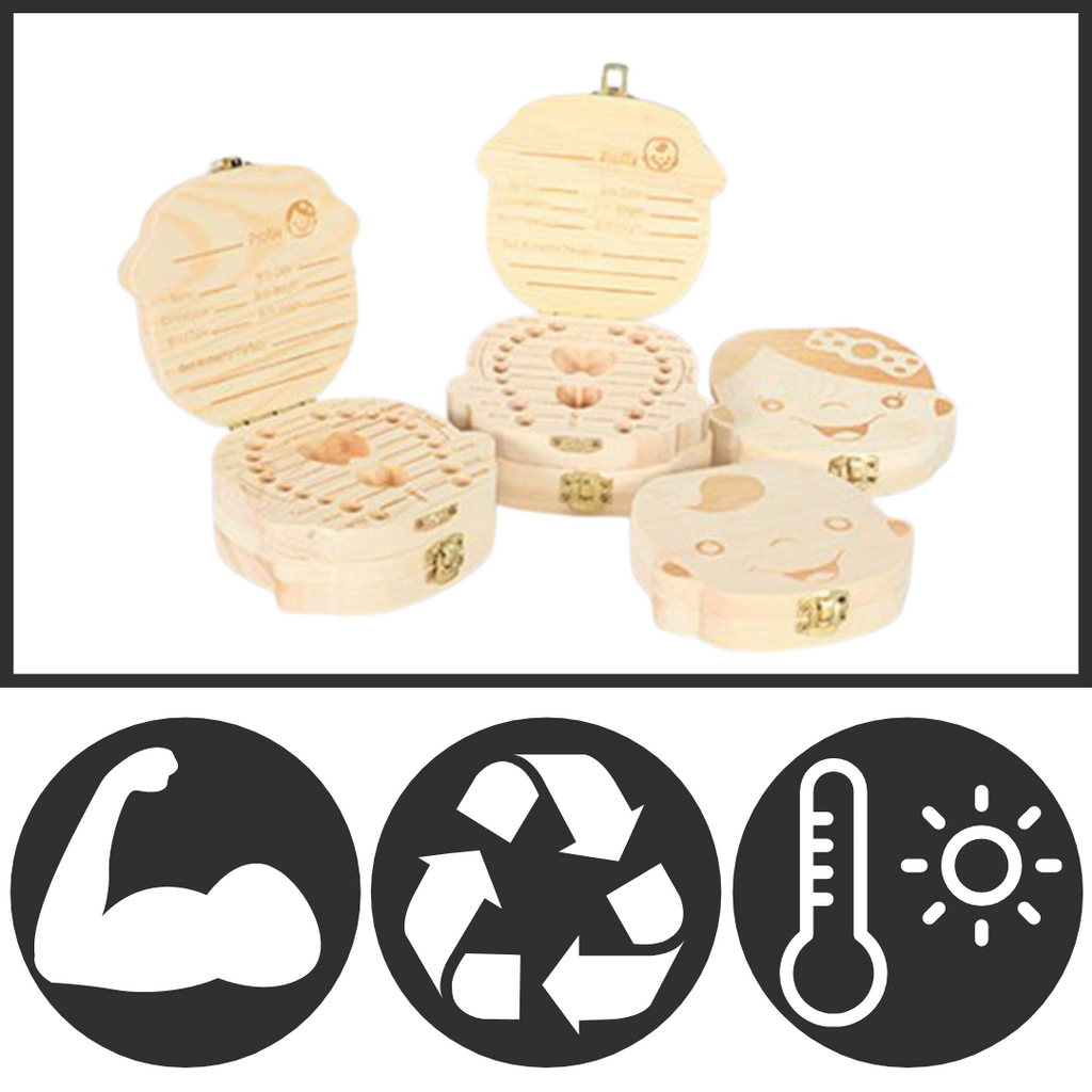 Boîte à dents de bébé en bois