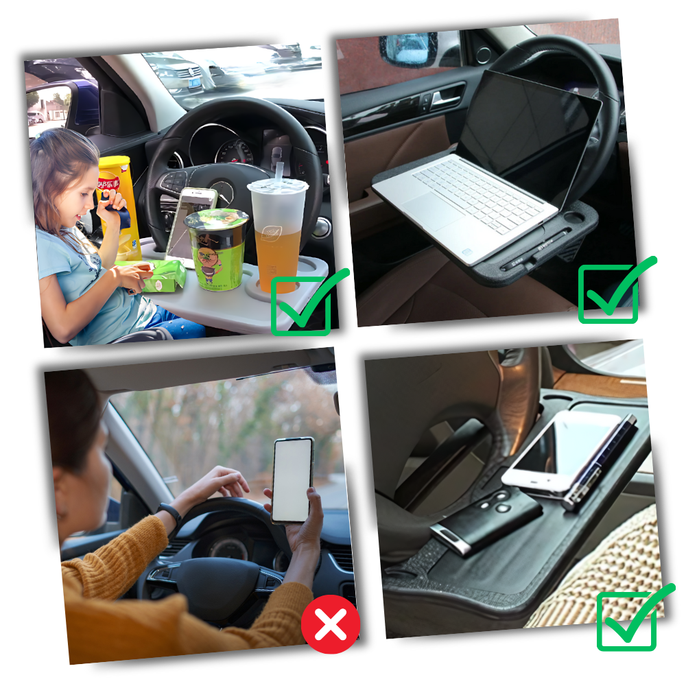 Table d'appoint de volant de voiture