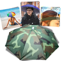 Chapeau parapluie ajustable mains libres