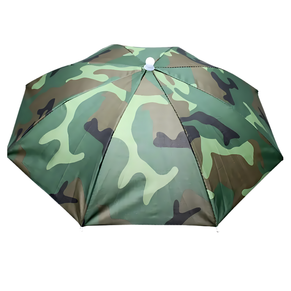Chapeau parapluie ajustable mains libres