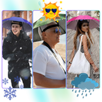 Chapeau parapluie ajustable mains libres