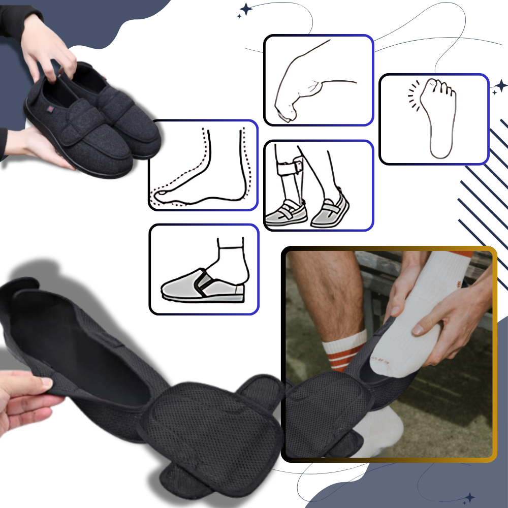 Chaussures orthopédiques ajustables pour pieds diabétiques
