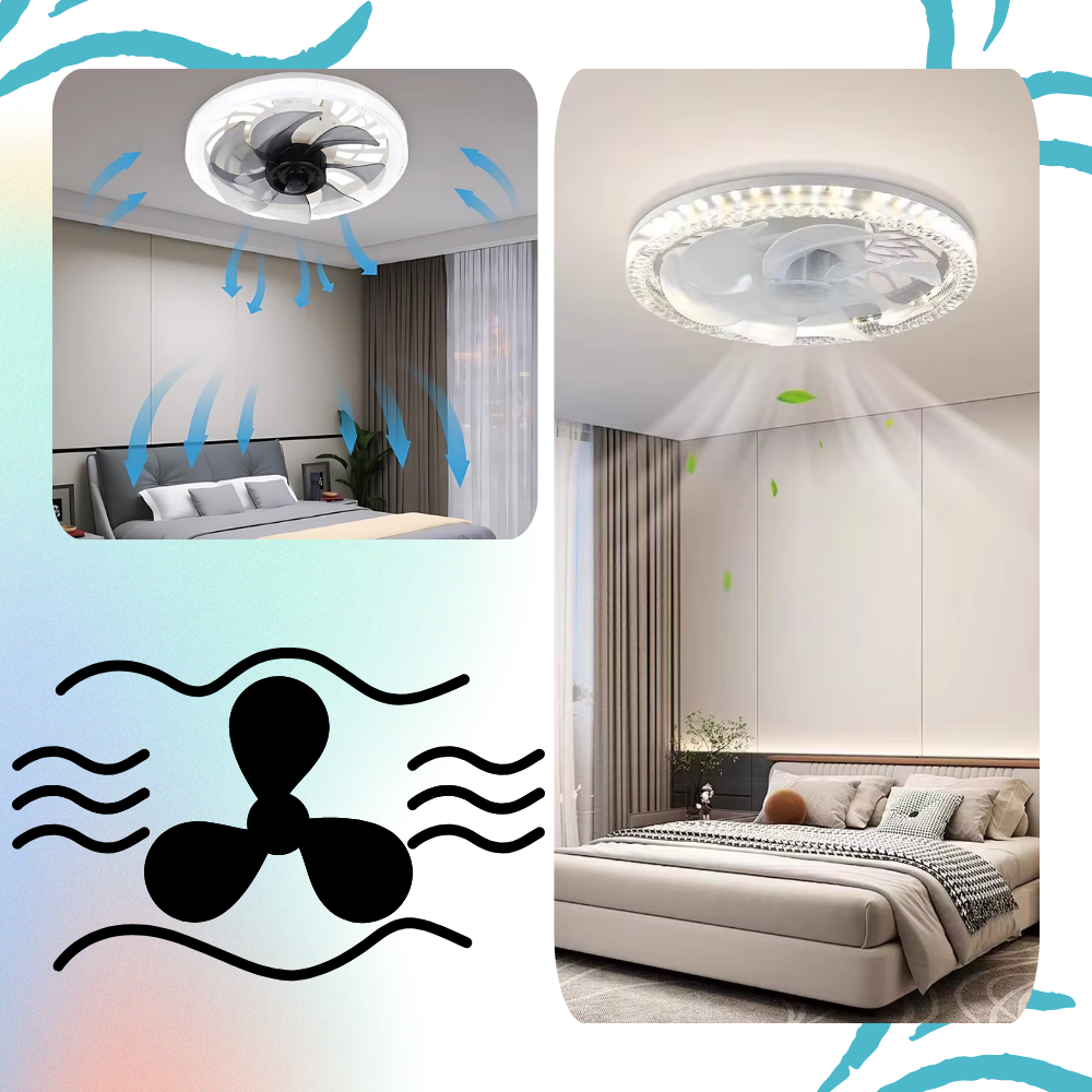 Ventilateur de plafond avec lampe intégrée et télécommande
