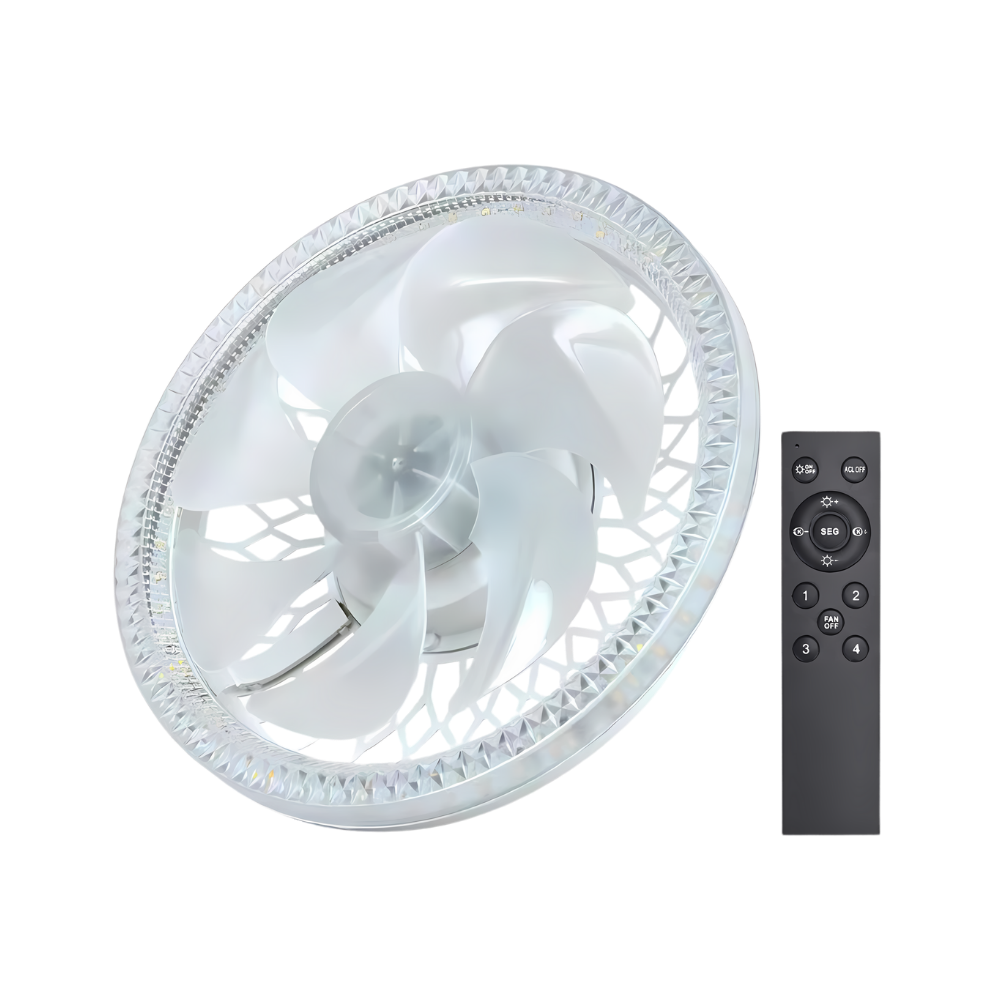 Ventilateur de plafond avec lampe intégrée et télécommande