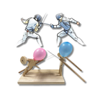 Jeu d'escrime avec ballons en bambou