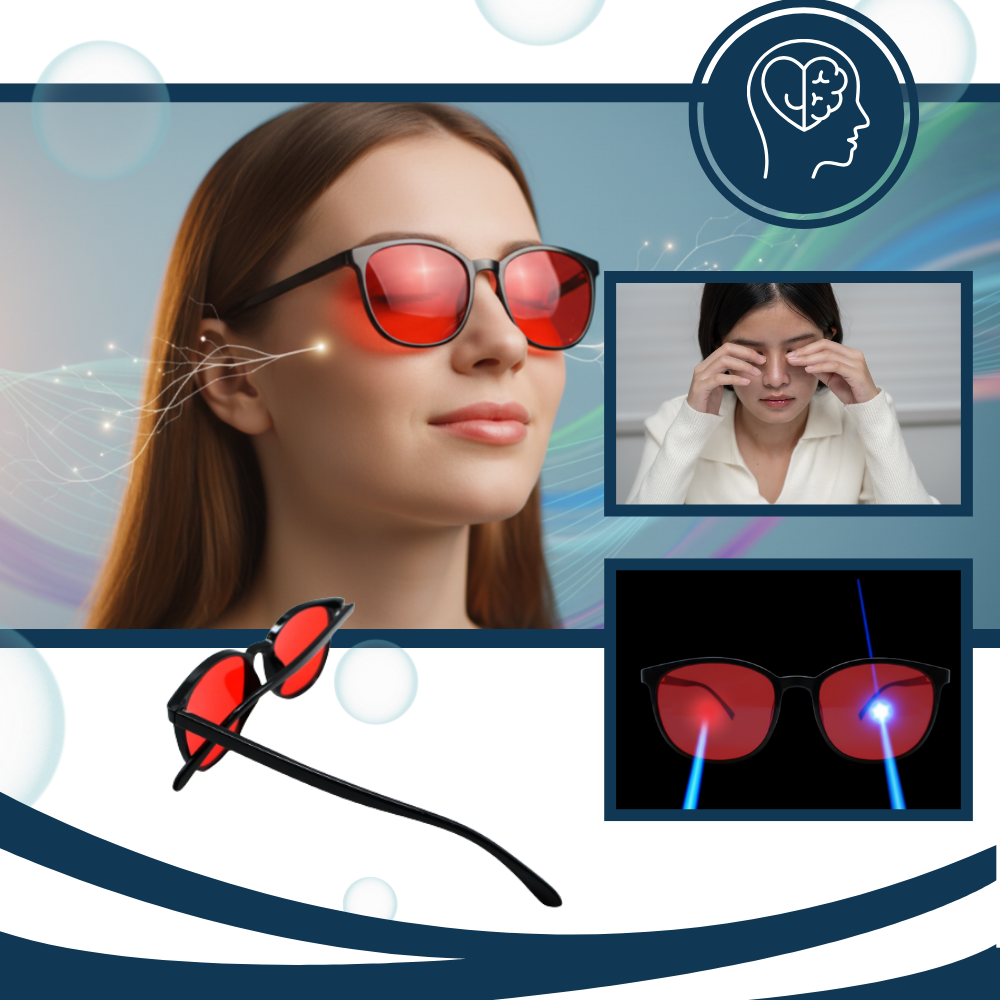 Lunettes rouges anti-fatigue à filtre bleu