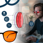 Lunettes rouges anti-fatigue à filtre bleu