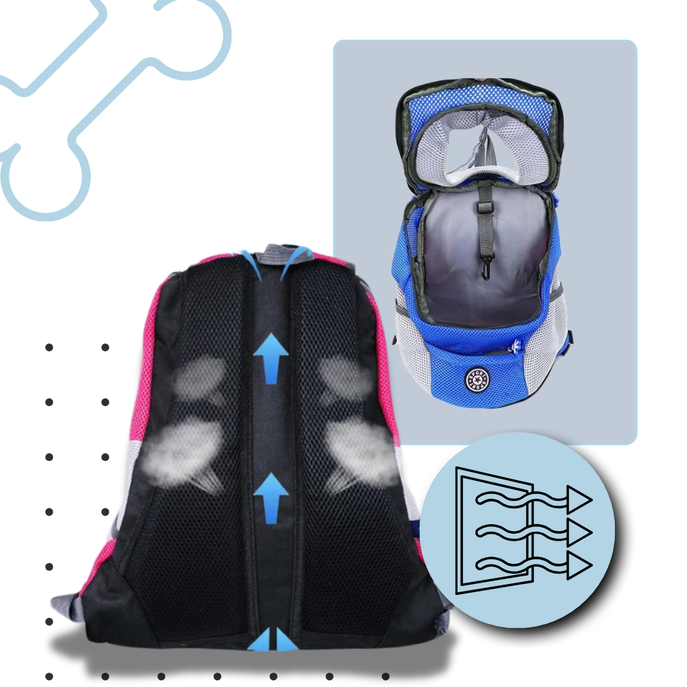 Sac à dos respirant de transport pour chien