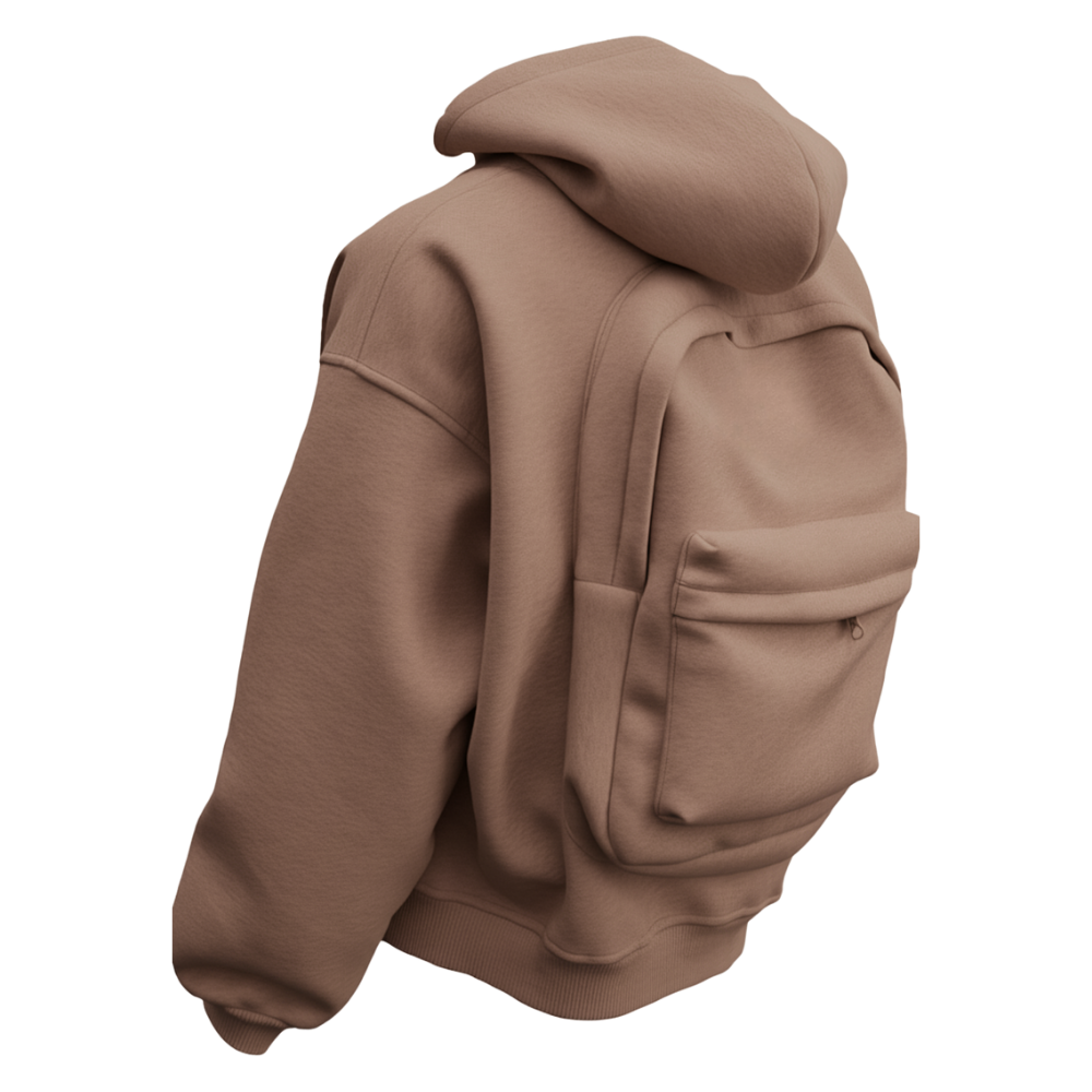 Sweat à capuche avec sac à dos intégré