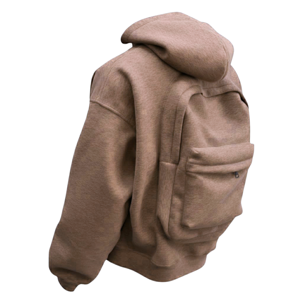 Sweat à capuche avec sac à dos intégré