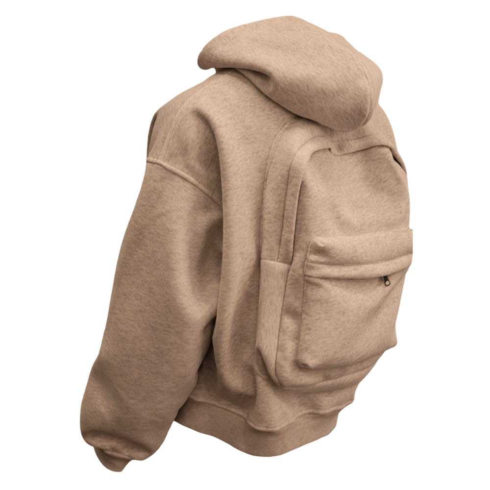 Sweat à capuche avec sac à dos intégré