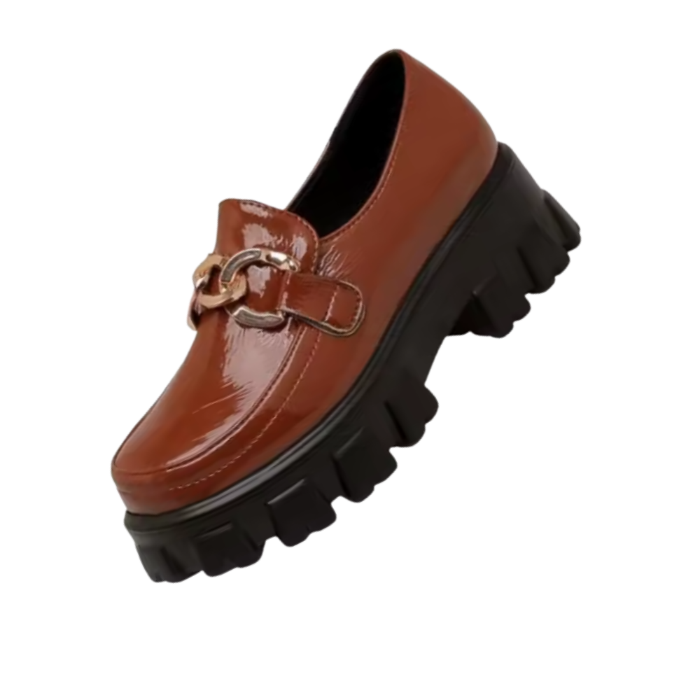 Mocassins en cuir élégants à semelles épaisses
