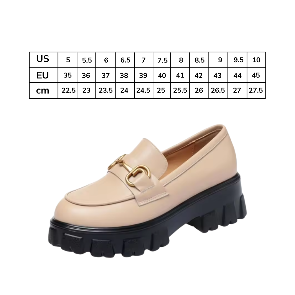 Mocassins en cuir élégants à semelles épaisses