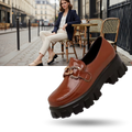 Mocassins en cuir élégants à semelles épaisses