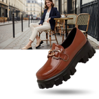 Mocassins en cuir élégants à semelles épaisses