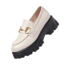 Mocassins en cuir élégants à semelles épaisses