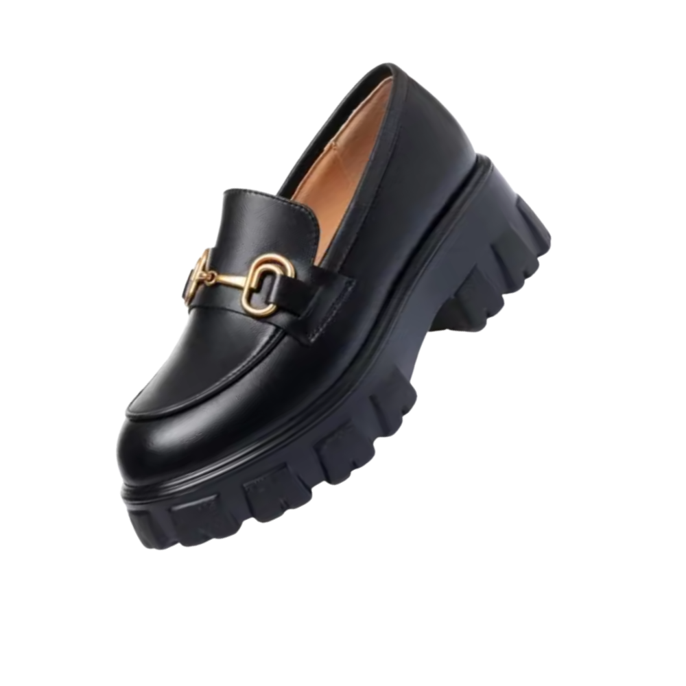 Mocassins en cuir élégants à semelles épaisses
