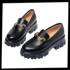 Mocassins en cuir élégants à semelles épaisses