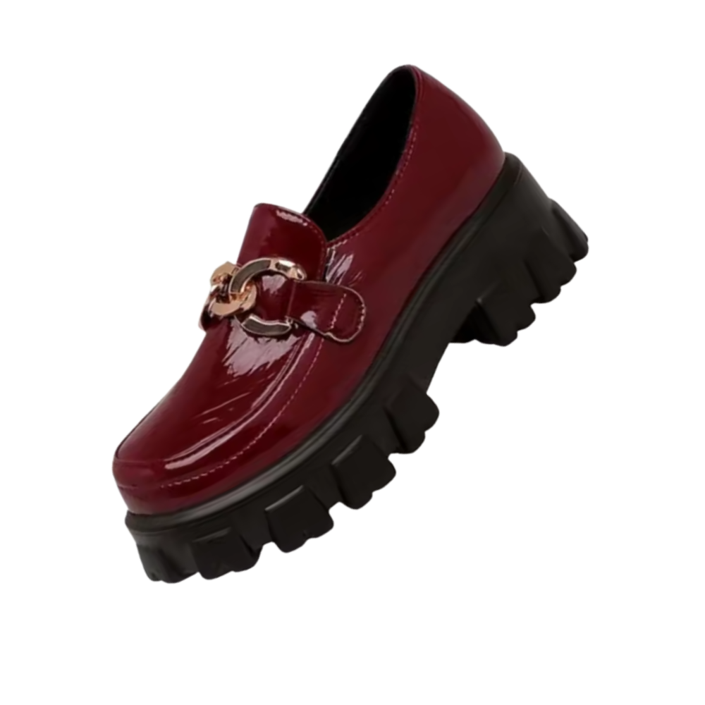 Mocassins en cuir élégants à semelles épaisses