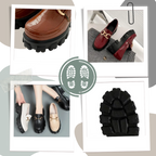 Mocassins en cuir élégants à semelles épaisses