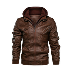 Veste de motard marron en cuir