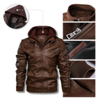 Veste de motard marron en cuir