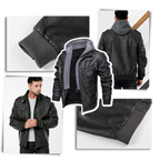 Veste de motard marron en cuir
