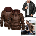 Veste de motard marron en cuir