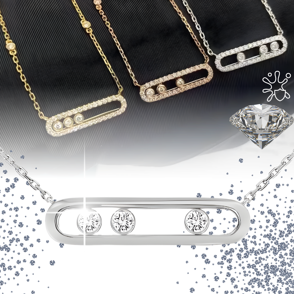 Collier intemporel à trois pierres mobiles
