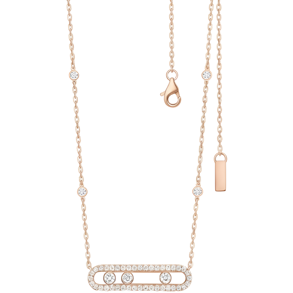 Collier intemporel à trois pierres mobiles