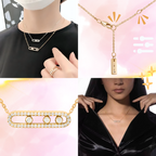Collier intemporel à trois pierres mobiles