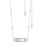 Collier intemporel à trois pierres mobiles