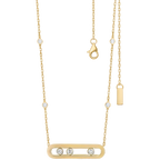 Collier intemporel à trois pierres mobiles