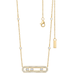 Collier intemporel à trois pierres mobiles