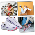 Sneakers anti-dérapantes en toile confortablement surélevées