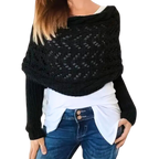 Chandail douillet en tricot avec épaules découvertes